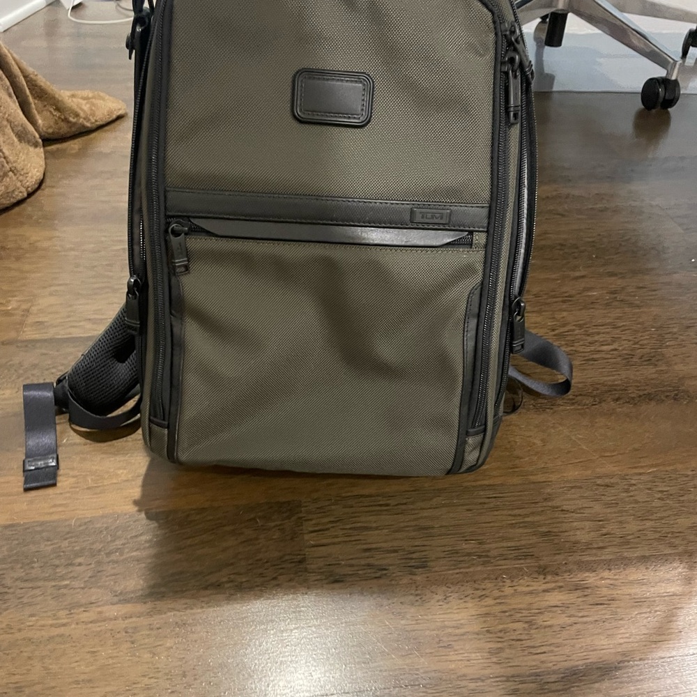 Tumi Green Backpack Sleek Design Durable Material